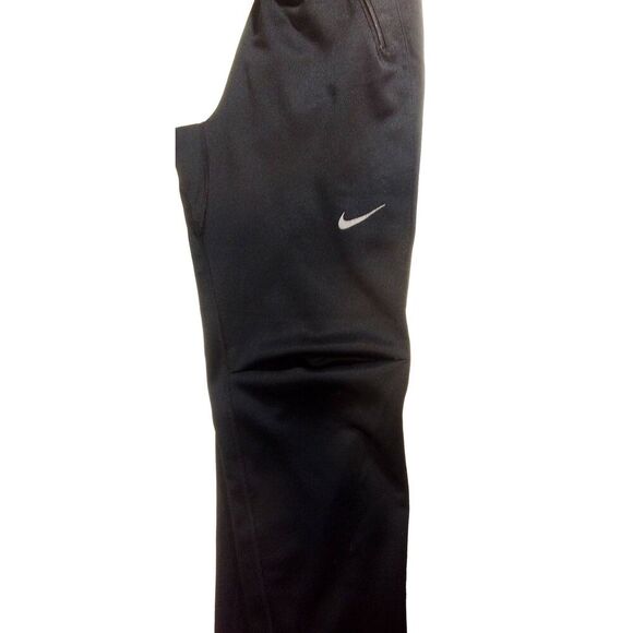 Nike DRI Fit Black Elastic + Drawstring Track Pants Zippered Ankles And Pockets - Picture 3 of 13